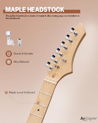 Image of Leo Jaymz DIY TL Style Electric Guitar Kits,Spray-painted Mahogany Body,Maple Neck, including all Components (TL Surf Green New)