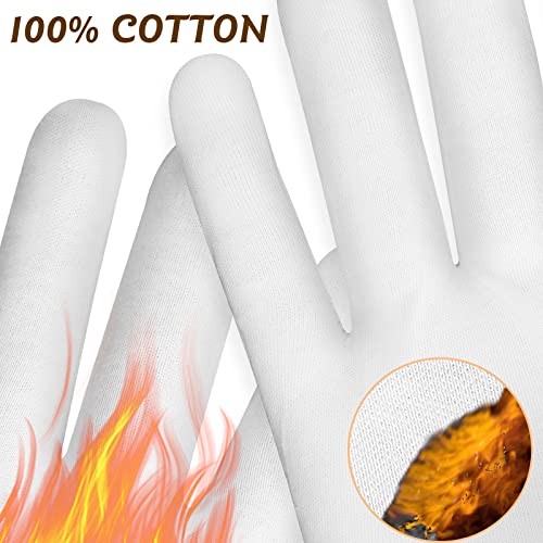 Sibba 2 Pairs Moisturizing Gloves White Cotton Gloves Overnight Bedtime Heal Eczema Sleeping Lotion Hand Spa Treatment Gloves Repair Rough Cracked Dry Chapped Hands Skin #TOP6