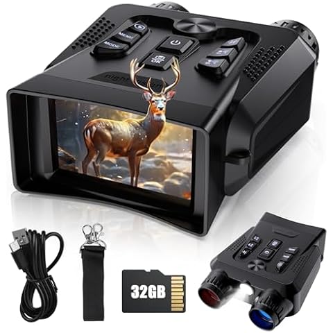 Night Vision Goggles - 4K Night Vision Binoculars for Adults, 3.0” HD Screen 9 Gear Infrared Monocular Camping Night Vision Scope for Men with 32GB TF Card Cover