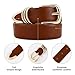 AI DEEBLUE Brown Belts for Women with Gold Buckle Faux Leather Belts Fashion Casual belts for jeans