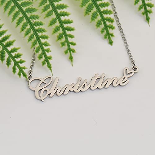 HUAN XUN Juliet Name Necklace Stainless Steel for Women Custom Name Necklaces Letter Charms Gifts for Best Friend Birthday - 1