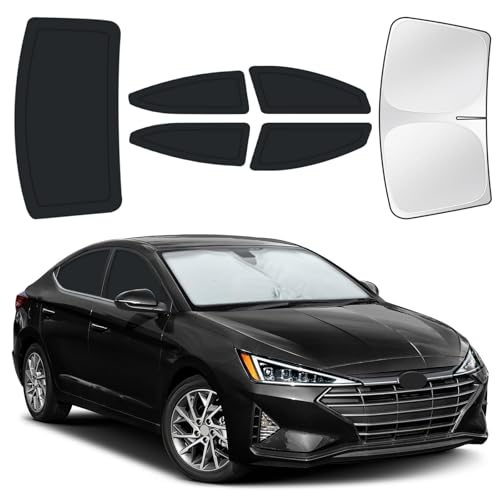 Image of for Hyundai Elantra 2017-2020 Car Window Shades, 6pcs Privacy Sun Shade Set for Front Windshield Side and Rear Windows, Full Window Covers Keeps Vehicle Cool for Camping Napping