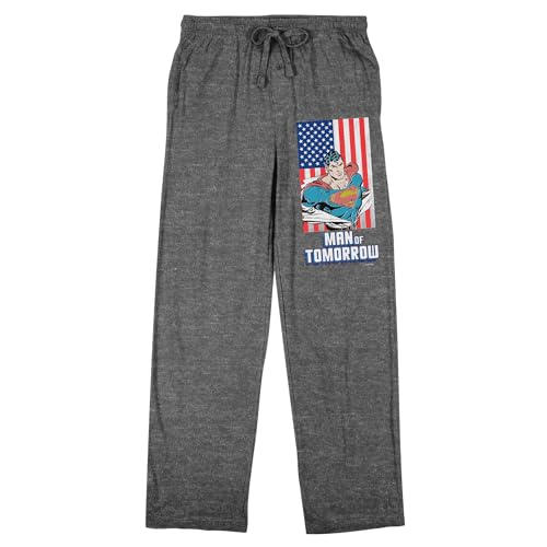Bioworld Superman Man Of Tomorrow Men's Heather Gray Sleep Pajama Pants