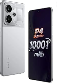 realme P4 Power 5G Smartphone, Trans Silver, 8GB RAM, 256GB Storage, 10001mAh Battery, 6.8 Inch Display, Triple Camera