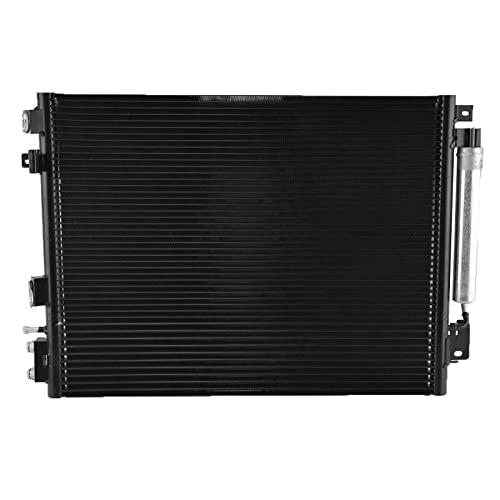 Image of TRQ A /C Condenser and Receiver Drier Assembly with Transmission Oil Cooler with Power Steering Cooler Compatible with 12-21 Dodge Challenger 09-21 Dodge Charger 2009-2021 Chrysler 300