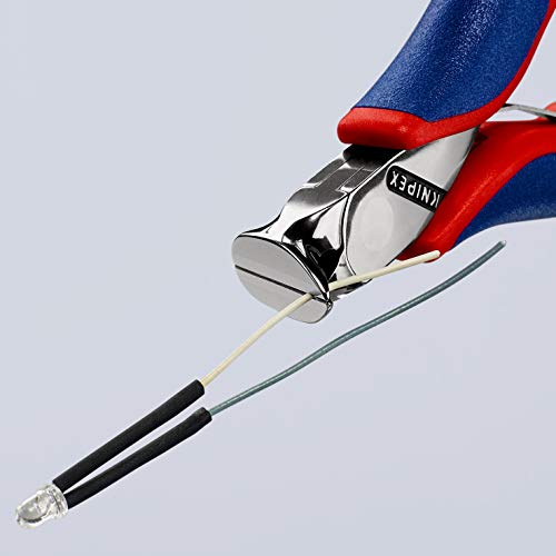 KNIPEX Tools - Electronics End Cutting Nippers, Multi-Component (6432120)
