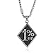 BLEUM CADE Men's Cool 316L Stainless Steel 1% er Pendant Necklace,Black Natural Agate Stone Chain 28