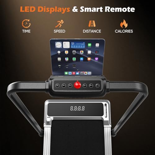 image for Sweetcrispy Walking Pad with Handle Bar, Folding Under Desk Treadmills