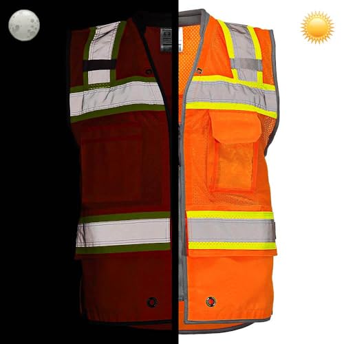 Image of DOME75 OMNI Series OV6123 Class 2 HiVis Contrast Heavy Duty Surveyors Vest with ProPocket