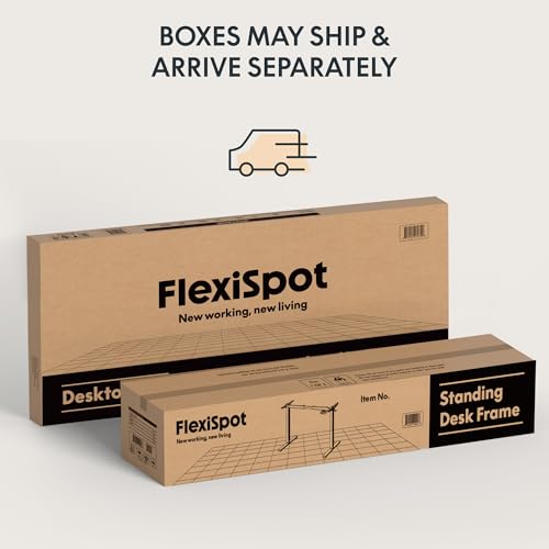 Image of FLEXISPOT 60 inchx24 inch One-Piece Electric Standing Desk, 1 inch Thick Seamless Desktop for Home Office, Study & Multi-Monitor Setup, White Wood Grain
