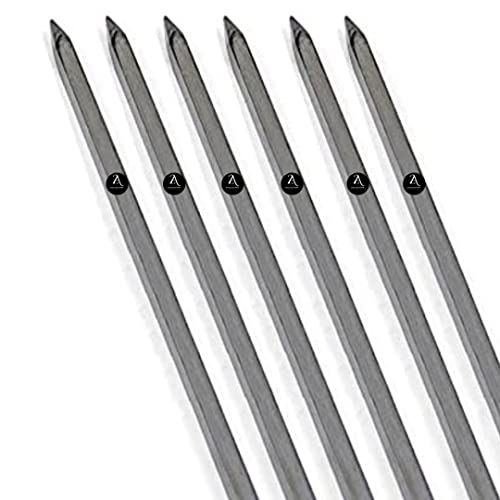 Image of A Z Collection Heavy Iron Square-Shape Kabab Seekh - Extra Heavy Flat Skewers for Kebab, Turkish Style & Paneer Tikka - 24 Inch - Pack of 6