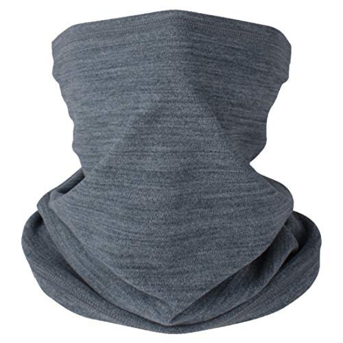 Neck Warmer Snood for Men & Women,Winter Neck Gaiter Fleece Bandana Face Covering Mask Windproof Neck Scarf Neckwear for Outdoor Sports Motorcycle Skiing Running Cycling (Grey)