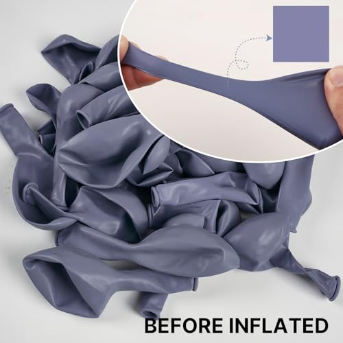 Image of PartyWoo Dusty Blue Balloons 100pcs Different Sizes Pack of 18 12 10 5 Inch Boho Dusty Purple Muted Lavender Balloon Arch Kit for Baby Shower Anniversary Graduation Birthday Party Decorations Blue-F16