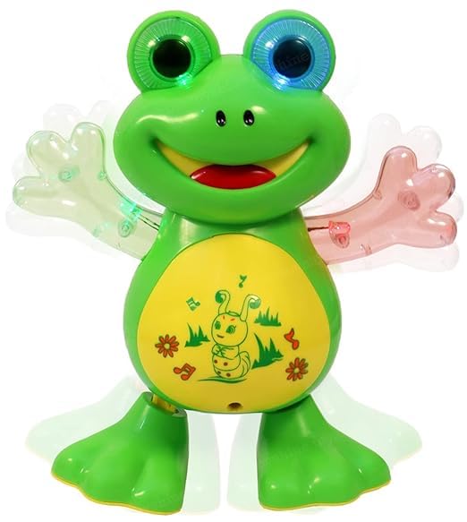 Mogli Toys Dancing Frog Toy for Kids, Battery Operated Baby Dancing Toys with Light Flashing and Sound Effects, Multifunction Entertainment Jumping Frogs Toddlers Toys