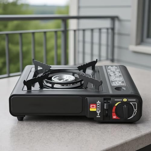 Réchaud De Camping Portable - Cuisinière Portable,Allumage Automatique Contrôle Précis Chaleur Équipement Survival Randonnée Voyage Route Plein Air Parc Pêche Camping – Image 4