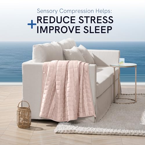 YnM Cooling Weighted Blanket for Adults, 50lbs Heavy Bed Throw Comforter with 100% PE Fabric, Ideal for Hot Sleepers or Summer Days(88x104 Inches for Queen/King Bed, 50 Pounds, Pink)
