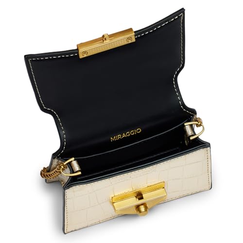Image of Miraggio Anna Micro Bag for Women | Top Handle Small Crossbody Bag for Women - Gold