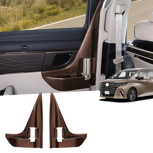FOR 新型アルファード40系 ヴェルファイア40系車種専用 ドアハンドル保護カバーミドルドア内装パネル内装パネルカスタムパーツABS素材製傷に強く耐摩耗性に優れ取り付け簡単2個パックアルファード40系ヴェルファイア40系アクセサリー (ブラウン)