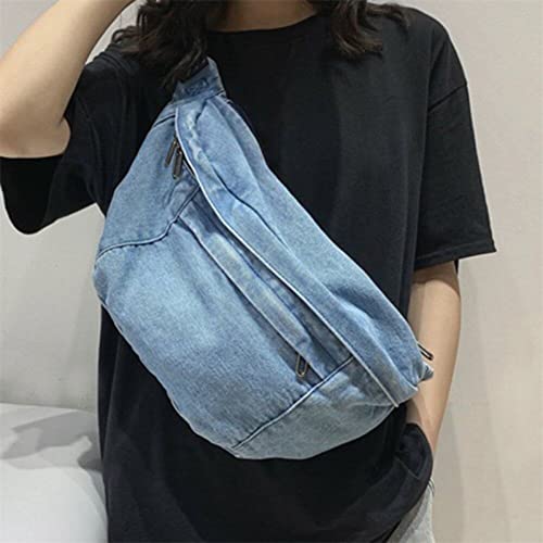 Bolso bandolera de mezclilla unisex: diseño ajustable y de gran capacidad de estilo moderno 8
