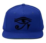 Eye of Horus - Freemason Illuminati Flat Brimmed Snapback Hat (Royal Blue)