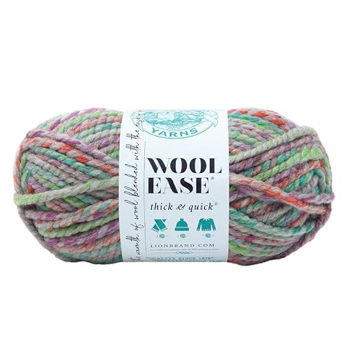 Image of Lion Brand Yarn Wool-Ease Thick & Quick Yarn, Soft and Bulky Yarn for Knitting, Crocheting, and Crafting, 1 Skein, Eden | Super Bulky Wool Acrylic Blend Fiber for Soft Hats, Sweaters, Chunky Blankets, Yarn for Crochet, Knitting, Crafts, Weaving