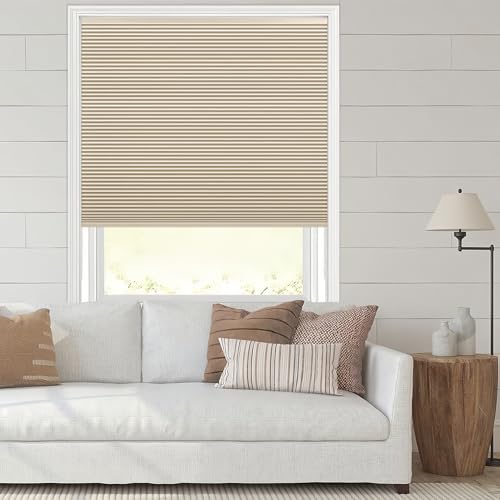 Shade&Beyond Cellular Shades Cordless, 53" W X 48" H Beige
