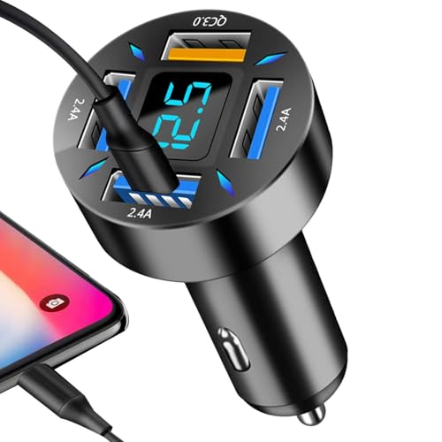 USB �J�[�`���[�W���[ Quick Charge 3.0 | 66w �}���[�d �V�K���b�g ���C�^�[ �A�_�v�^�[ 4�|�[�g USB PD QC 3.0 �J�[�`���[�W���[ | LED�f�W�^���f�B�X�v���C�A�o�b�e���[�d���̃��A���^�C���Ď��A�Ԃ̌��N��Ԃ̒ǐ�