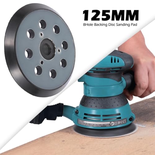 Image of NIHUIFDPY 5 Inch Replacement Sander Pad, 125mm 8-Hole Hook and Loop Backing Disc, compatible with Makita BO5010 BO5041, DeWalt DW421, Porter Cable, Craftsman, Black & Decker - 36.4mm Screw Spacing