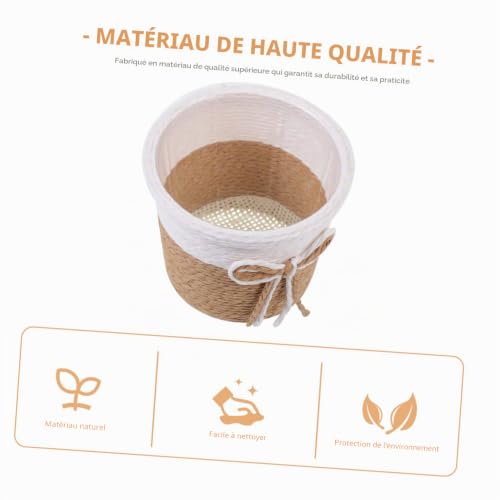 Cache-pots tissés miniatures panier fleurs papier imitation - 4