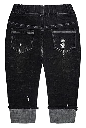 Little Kid Jeans, Baby Boys Girls Elastic Waist Ripped Denim Pants2