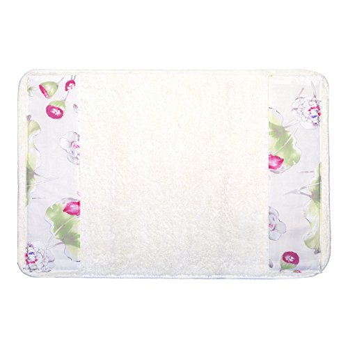 Popular Bath Bath Rug, Flower Haven Collection, 21" x 12", Pink
