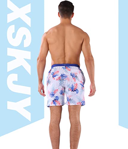 Mens Swim Trunks with Compression Liner 7" Inch Inseam Swim Trunks Quick Dry Surfing Summer Beach Shorts4