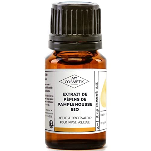 MY COSMETIK - Extracto de semilla de pomelo orgánico (GSE) - Ingrediente activo cosmético y conservante para fase acuosa - Antioxidante y concentrado en vitamina C - 100% origen vegetal - 5 ml