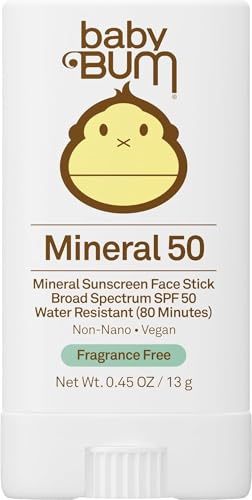 Sun Bum Baby Bum Mineral SPF 50 Sunscreen Stick - Hawaii 104 Act Compliant (Without Octinoxate & Oxybenzone) - UVA/UVB Face and Body Protection - Unscented for Sensitive Skin - Travel Size - 0.45 Oz - image 1