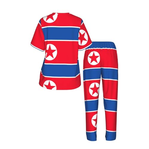 Pyjama confortable femme manches courtes imprimé coréen ample - 5