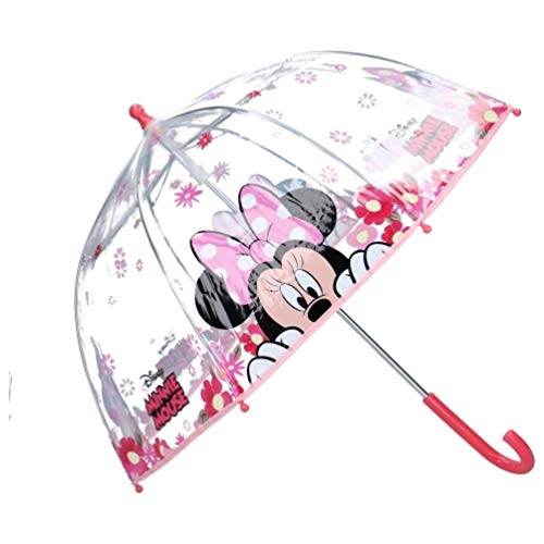 Preisvergleich Produktbild Minnie Mouse Kinder Regenschirm Stock-Schirm Kuppelschirm