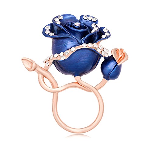 Image of Luxury Gold Plated Enamel Rose Flower Magnetic Eyeglass Holder Clip Brooch Jewelry for Shirt