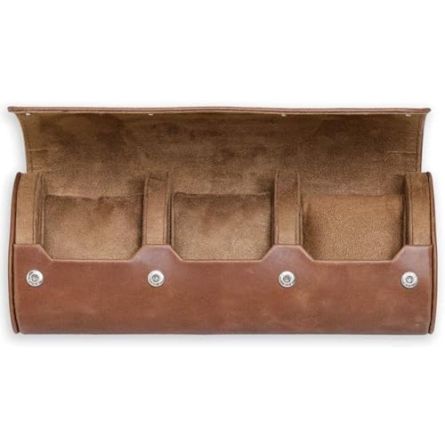 ROTHWELL Watch Roll Travel Case for 3 Watches | 100%