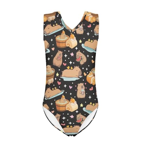 Image of INSTANTARTS Leopard Leotard Girl Gymnastics Toddler Tank Biketards One Piece