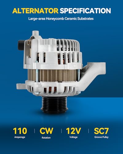 Image of PHILTOP New Alternator Replacement for Honda 2013-2017 Accord 2.4L Automatic CVT (110 Amp,SC7,12V,CW,IR /IF),for 14489N,11145,14489,203677,311005A2A02,311005A2A022M2 | Replacement OE 14489N, 11145, 14489, 203677, 311005A2A02, 311005A2A022M2, 311005A2A02RM, 311005A2AA000M2, 40048179