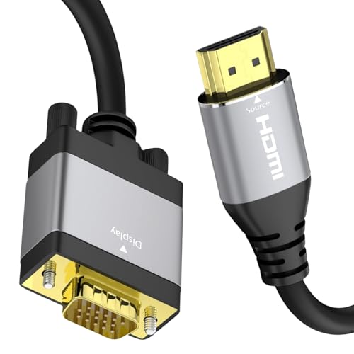 Image of Cyberguys! HDMI to VGA Cable 6ft, Adapter Cord with Secure Latch and IC Chip – Plug & Play HDMI to VGA Converter Cable for Monitor, Projector, PC, Laptop, Desktop, Xbox, PS3, 1080P 60Hz