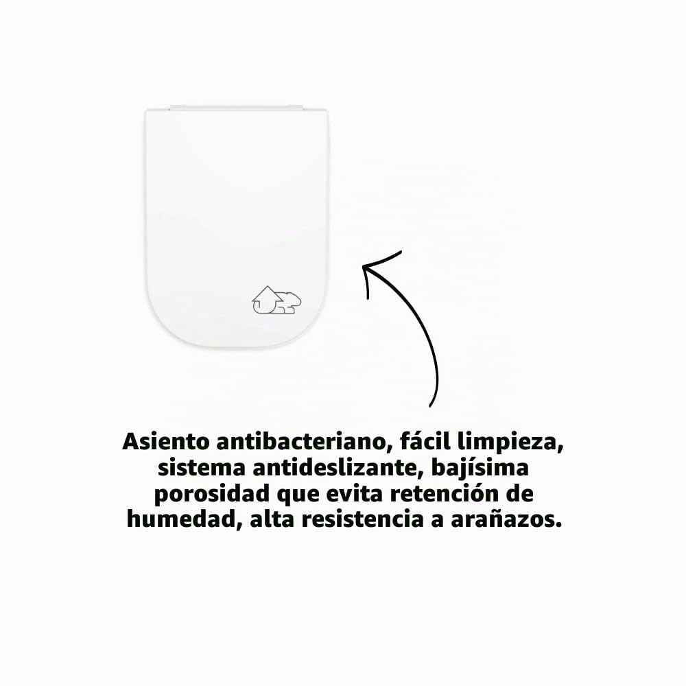 Roca The GAP Square STD A801472004 - Tapa y asiento para inodoro con caída amortiguada, blanco, 453,5 x 350 mm