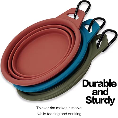 OHMO Collapsible Dog Bowl, Large 800ml, Portable Water Bowl with Carabiner for Medium to Large Pets, Sturdy Foldable Food Bowl Great for Indoor Outdoor Water Dog Travel (Peacock Blue) - Image 5