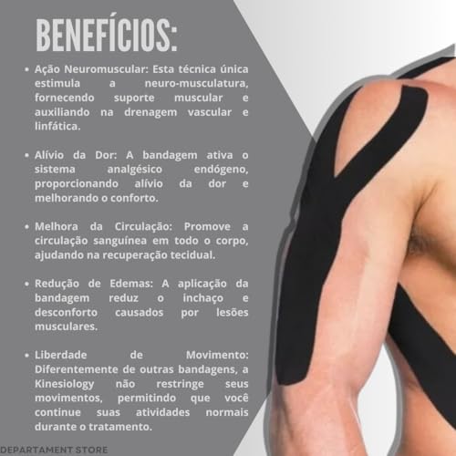 Kit 4 kinesio tape bandagem elástica adesiva | recuperação muscular | DEPARTAMENT STORE (Bege)