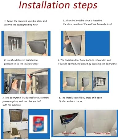 Invisible Drywall Access Panel for Wiring & Plumbing - Metal Inspection Hatch, Tile Kit, Utility Wall Cover, 600x1000x70mm- Ideal for Heating, Cable & Alarm Access
