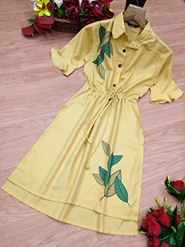 Image of OM SAI LATEST CREATION Designer Slub Cotton Fully Stitched Anarklai Kurti for Women & Girls on Jeans Palazzo or Skirt (Plus Size Upto 2XL)-(Grey)