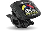 Incluye cable USB Gewa 902125 Afinador Clip-3, Recargable Mediante USB, Pantalla LCD-Display de 4 Colores Y Alto Contraste, Incluye Cable USB