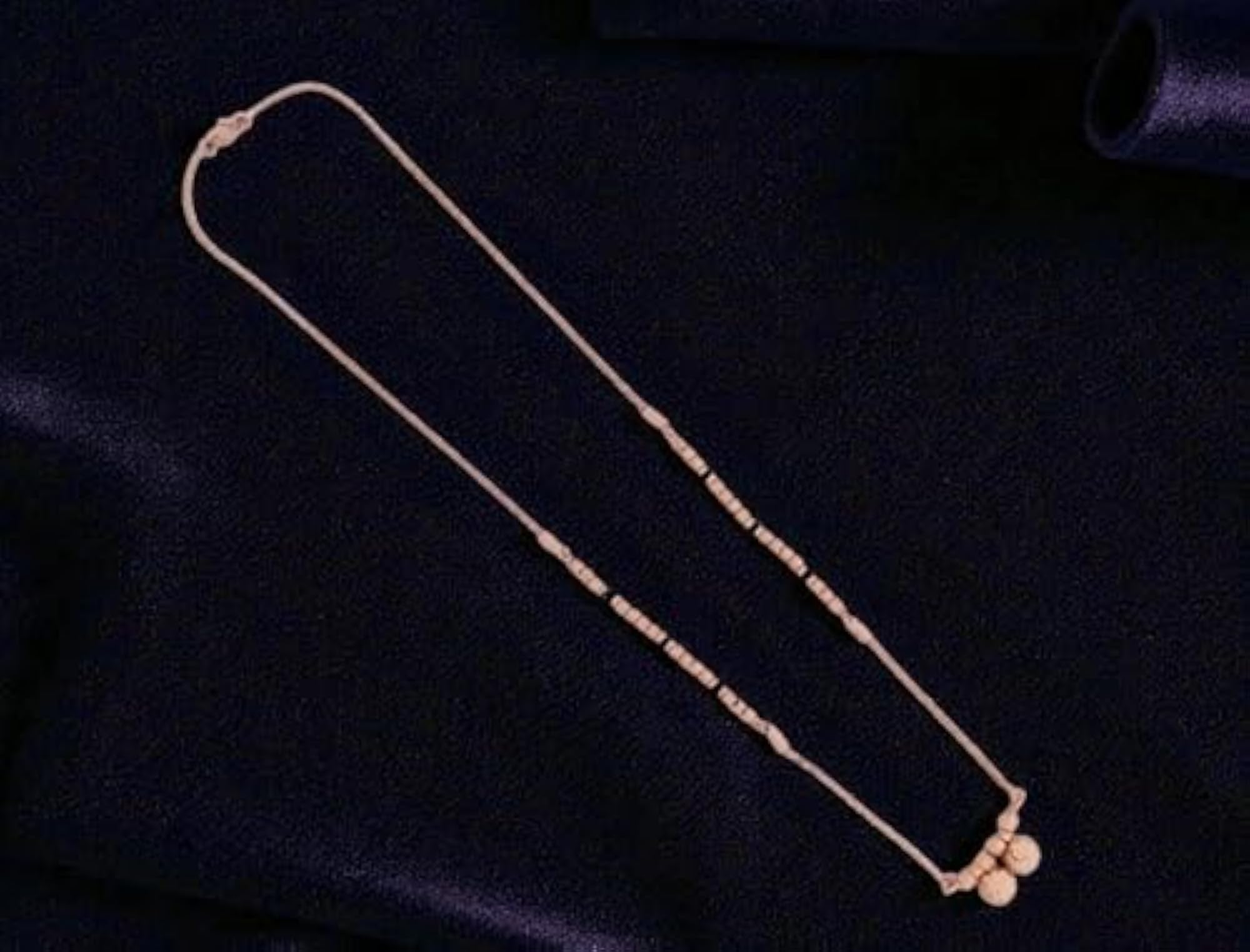 Women's Gold Plated Maharashtrian Mangalsutra with Black Beads