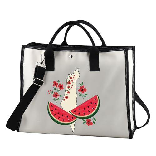 Image of JXGZSO Watermelon Palestine Tote Bag - Free Palestine Flag Shopping Bag Support Gift