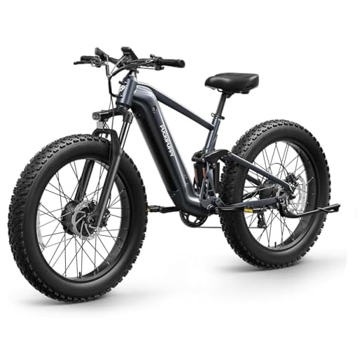 PUCKIPUPPY Dual Motor Electric Bike for Adults 1600W, 48V 20AH Battery with Torque Sensor, Full Suspension, 26" Fat Tire, 28MPH, 80 Mile Range, 8 Speed Mountain Electric Bicycle Golden Retriever Pro